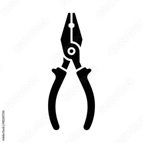 needle nose pliers glyph icon