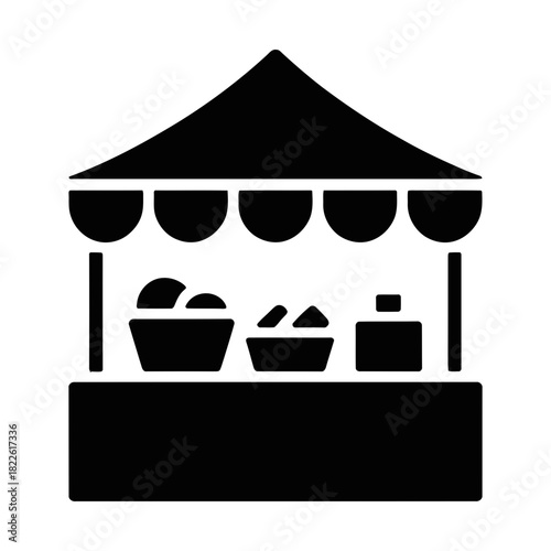 market stall glyph icon