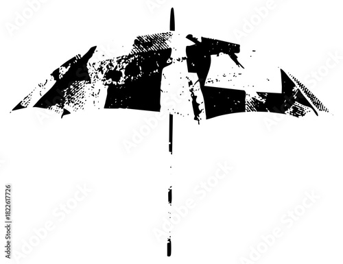 Umbrella protects from rain abstract illustration