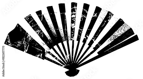 Hand Fan Texture in Minimalist Illustration