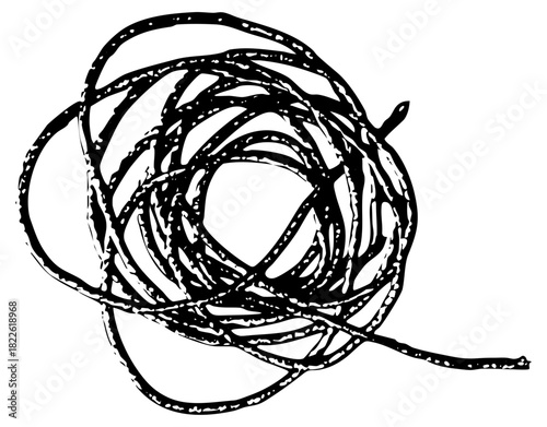 Yarn tangle illustrates complexity in crafting projects