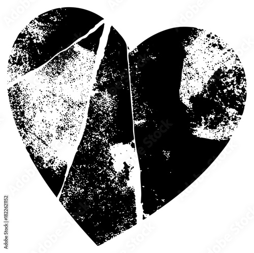 Broken Heart Reveals Texture in Illustration