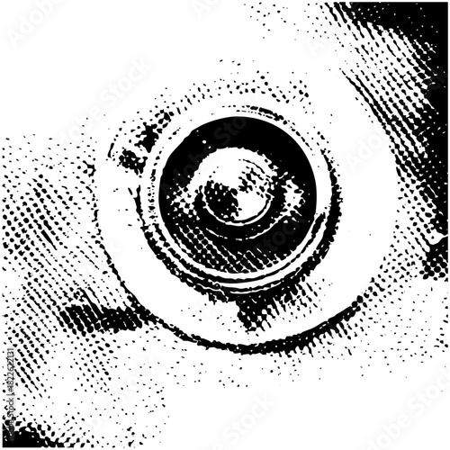 Human eye observes intently in close-up portrait