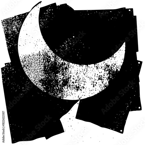 Moon Phases Illustrate Celestial Cycle in Night Sky