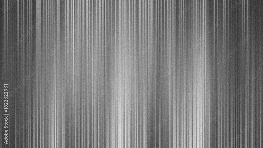 Fototapeta premium Monochrome black and white pattern with thick vertical stripes, grainy texture. Fast motion effect lines, resembling curtains or distorted barcodes. 