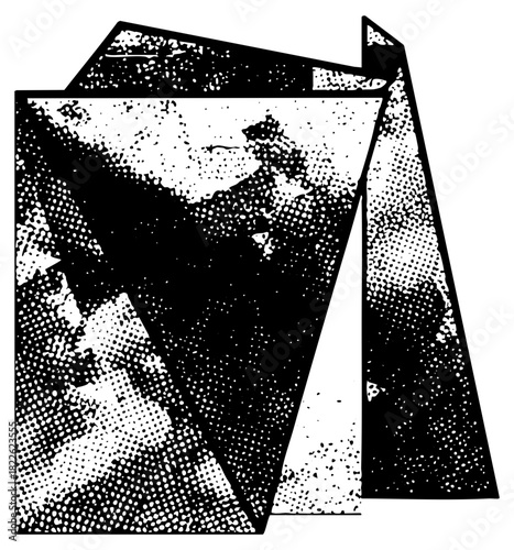 Abstract shapes interact dynamically in a composition