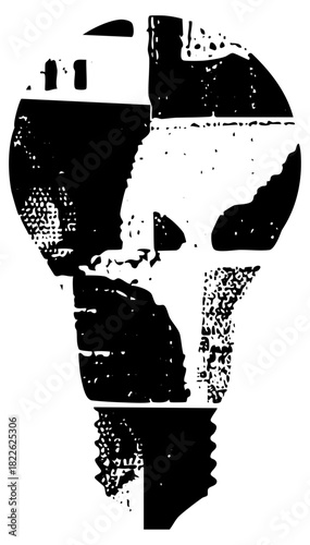 Face profile duality within abstract composition