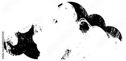 Dog profile portrays loyalty in abstraction