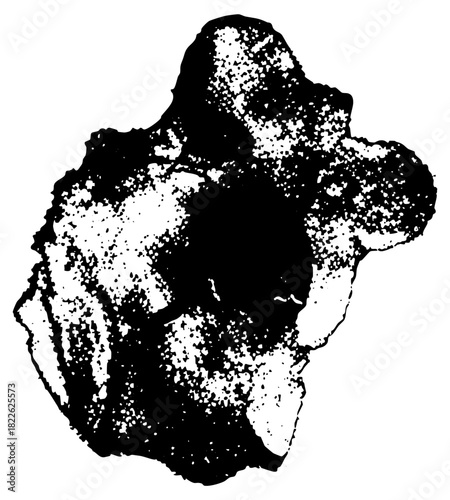 Ink blot spreads organically a white surface
