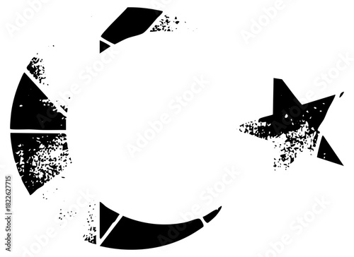 Moon Shines with Star in Night Sky