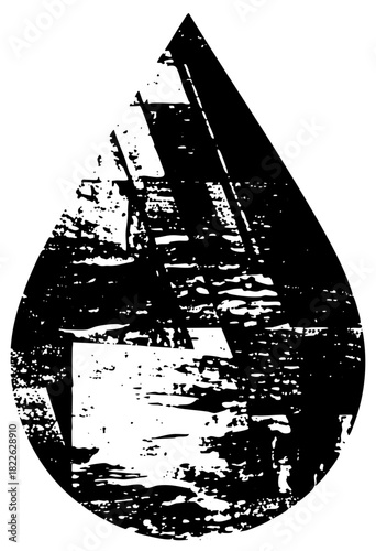 Water droplet contains cityscape texture