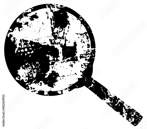 Magnifying Glass Reveals Earth Distressed Texture