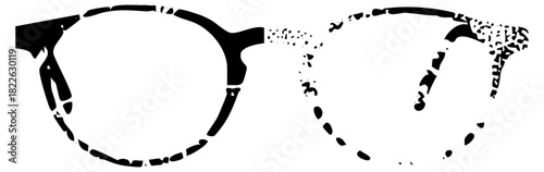 Eyeglasses display style in a minimalist composition