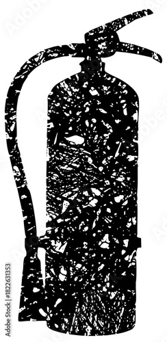 Fire extinguisher stands ready for emergency response in a safety context