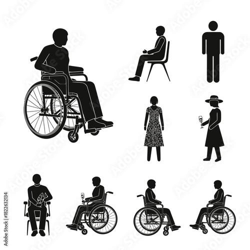 Diverse Pictogram Set - Accessibility, Inclusion, and Representation in Silhouette.