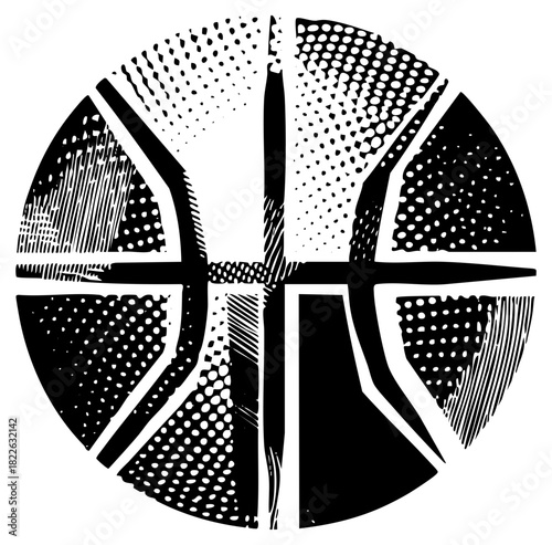 Basketball Illustrates Texture in Graphic Design