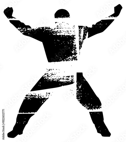 Athlete celebrates victory in competition