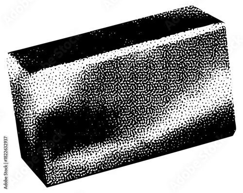 Rectangular Prism Illustrates Halftone Texture in Graphic Design