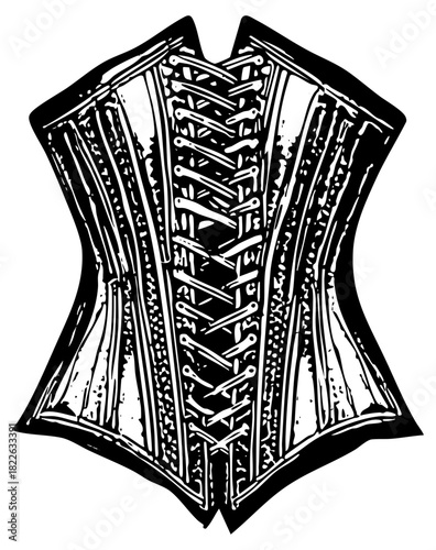 Corset illustrates for vintage fashion