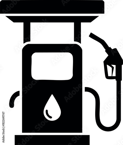 Gasoline fuel pump icon silhouette vector illustration