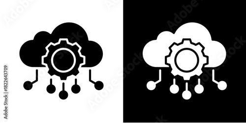 Cloud Computing  Icon Set White Style Collection
