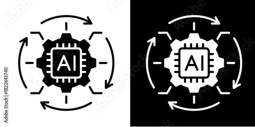 Automation  Icon Set White Style Collection
