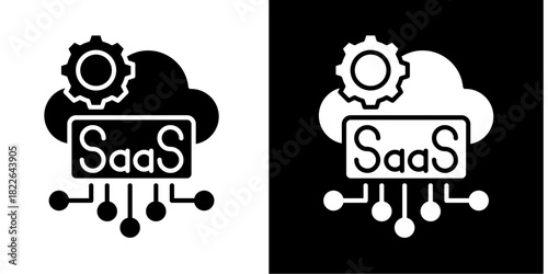SaaS  Icon Set White Style Collection

