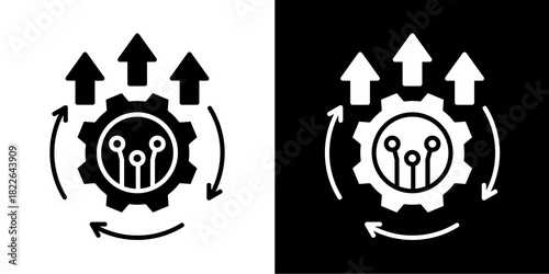 Tech Upgrade  Icon Set White Style Collection
