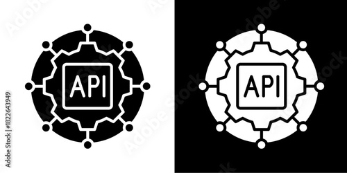 API Integration  Icon Set White Style Collection
