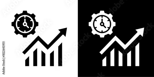 Real-Time Analytics  Icon Set White Style Collection
