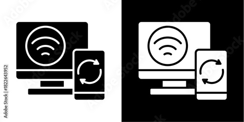 Mobile Integration  Icon Set White Style Collection
