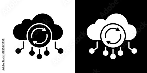 Cloud Sync  Icon Set White Style Collection
