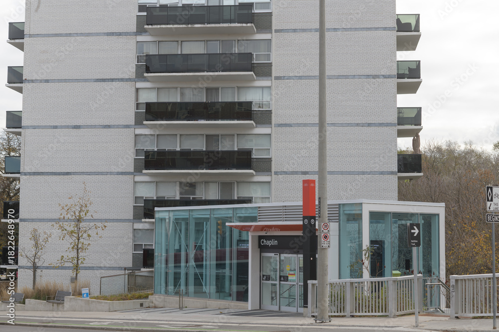Fototapeta premium Chaplin LRT Station Second Entrance at 649 Eglinton Av W, Toronto