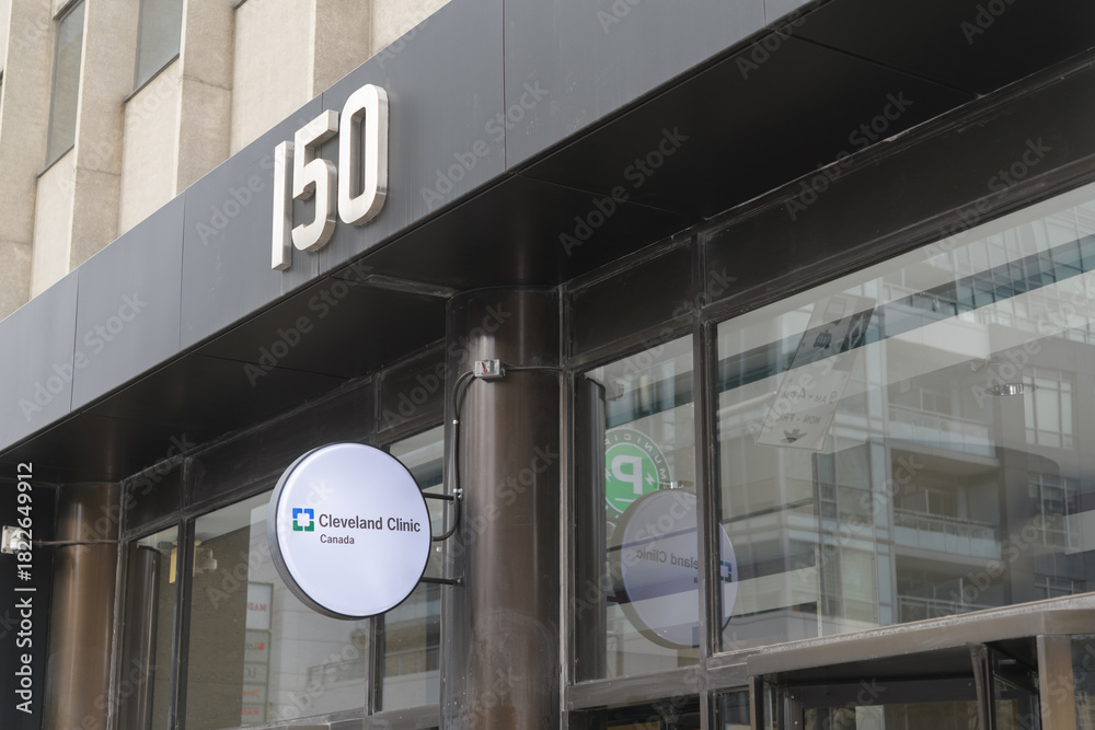 Fototapeta premium projecting sign outside Cleveland Clinic Canada Midtown 150 Eglinton Av E, Toronto