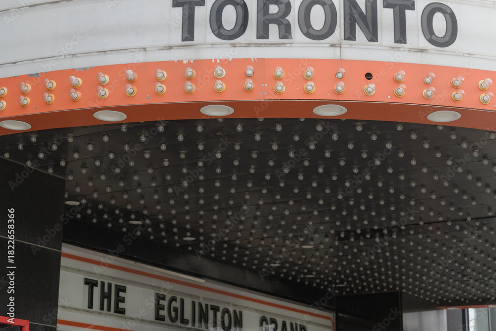 Fototapeta premium close-up of front entrance of The Eglinton Grand, an event venue, located at 400 Eglinton Av W, Toronto