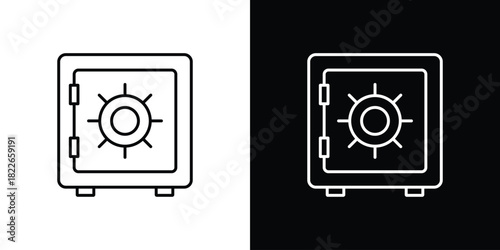 Bank vault icons Vector Logo Template Illustration Design
