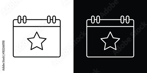 Calendar with event icons Vector Logo Template Illustration Design