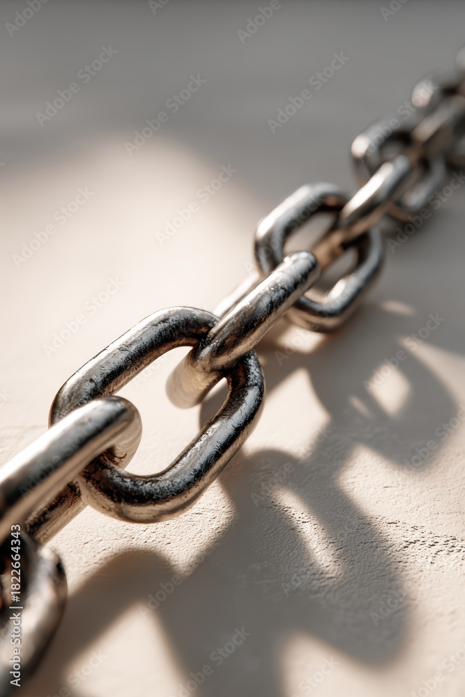 Fototapeta premium Abstract broken chain links on surface conceptual image