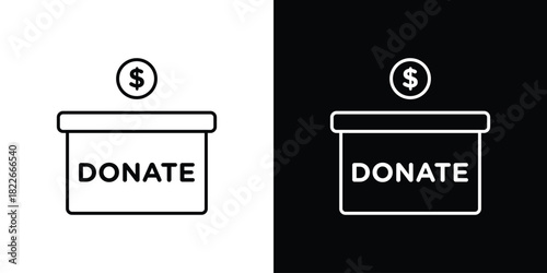 Donation box icons Vector Logo Template Illustration Design