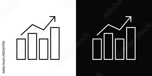 Growing graph icons Vector Logo Template Illustration Design