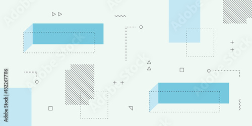 Dynamic Abstract Background with Memphis Retro Hipster Element and Soft Green Flat Color