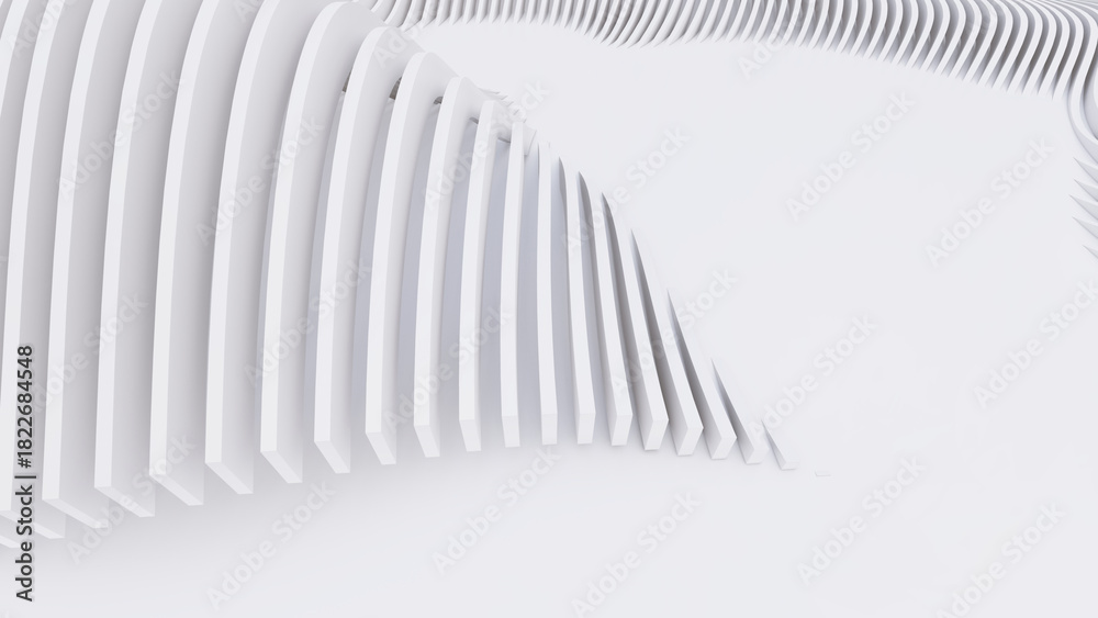 Naklejka premium Abstract Curved Shapes. White Circular Background.