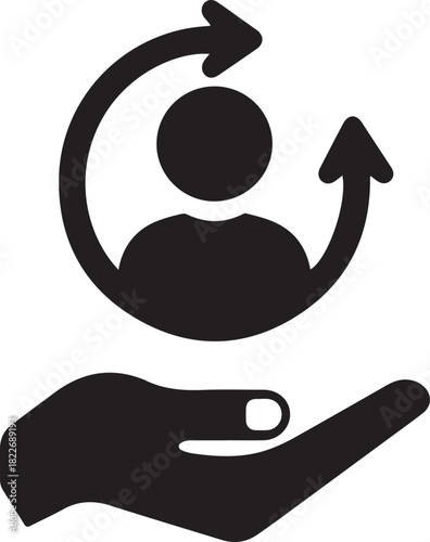 Customer Retention White Icon Set Design
