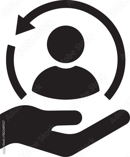 Customer retention icon In Flat and stroke Style