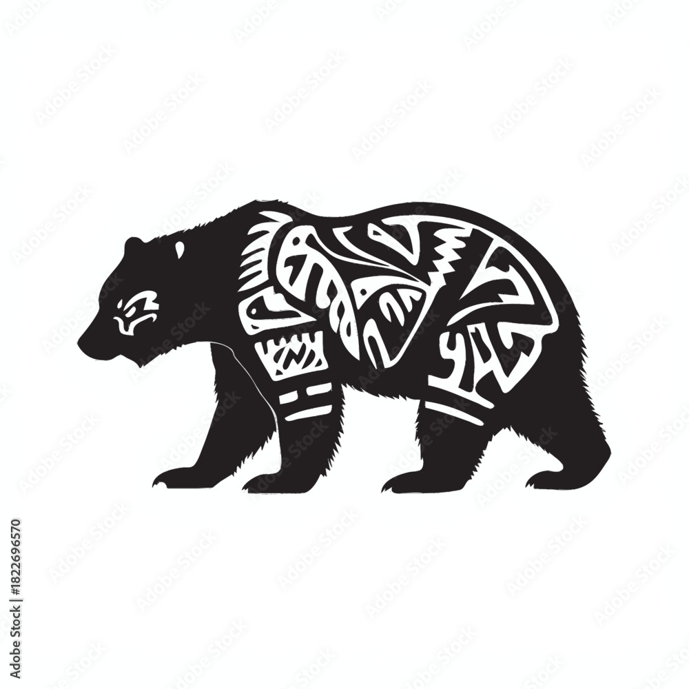 Fototapeta premium vector illustration of tribal bear