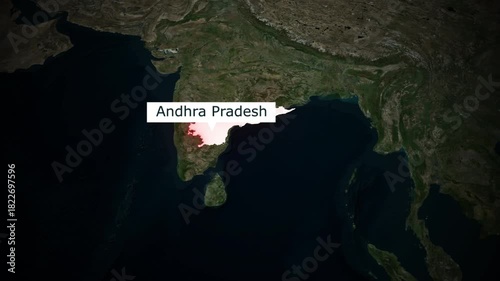 Andhra Pradesh Detailed Map India s Eastern Coast Satellite View Geographic Insights and Analysis Indian State Locations