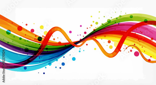 Abstract colorful wavy lines design.
