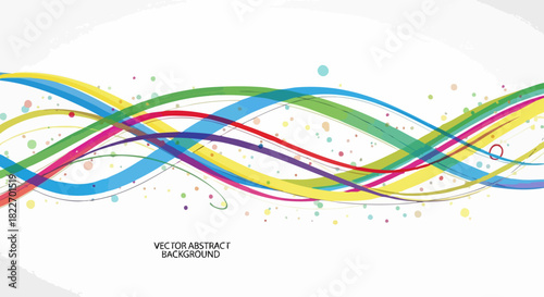 Colorful Intertwined Wave Lines Abstract Design.