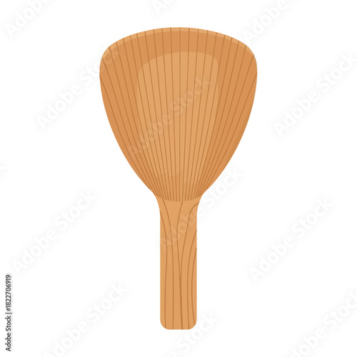 Minimalist Wooden Spatula Illustration for Culinary and Kitchen Concepts