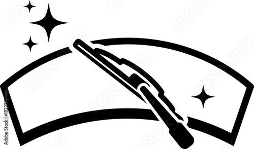 Windshield wiper cleaning car glass Vector